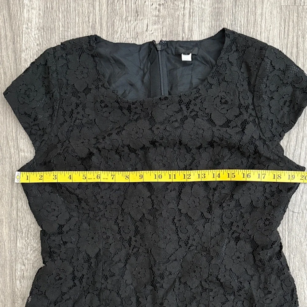J. Crew Black Floral Lace Midi Dress
